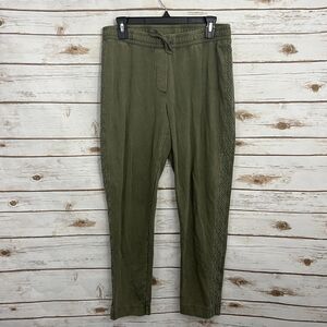$89 retail J Jill Moss Green Embroidered Pull On Pants Size M new